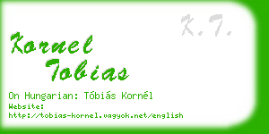 kornel tobias business card